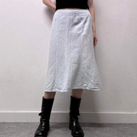 Pale blue linen bias cut skirt