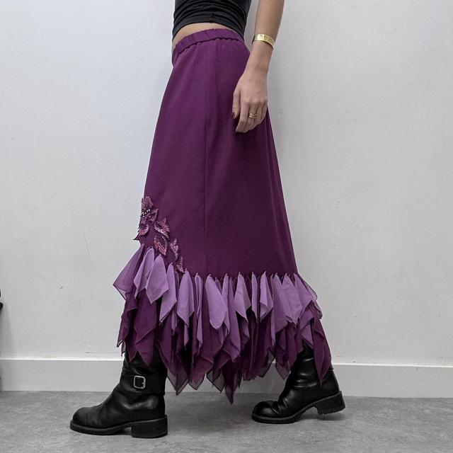 Purple fairy flutter asymmetric skirt