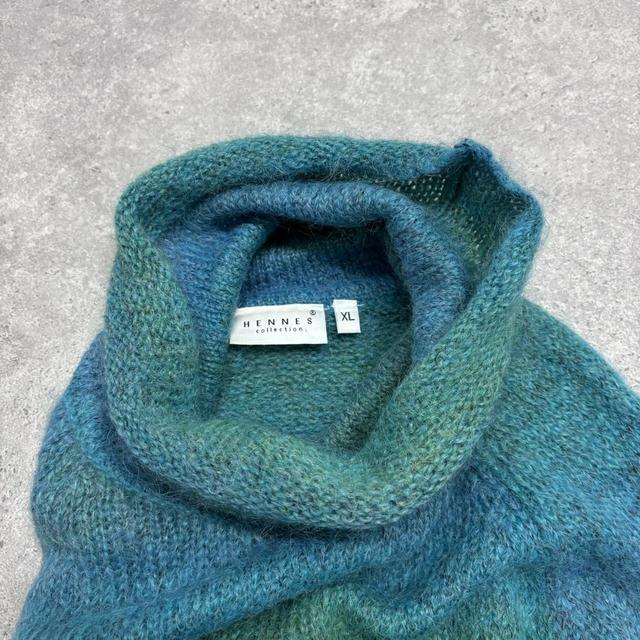 Blue striped mohair knit jumper