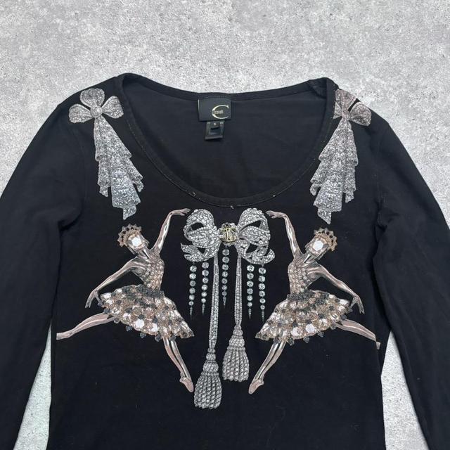 Cavalli bow graphic print ballerina tshirt