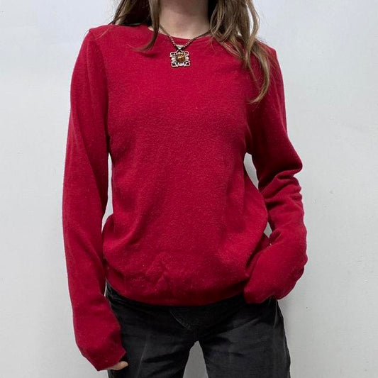 Red wool knitted jumper
