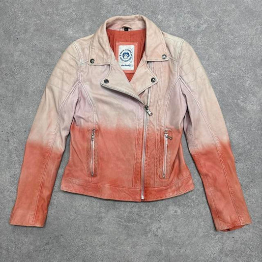 Ombre grunge leather jacket
