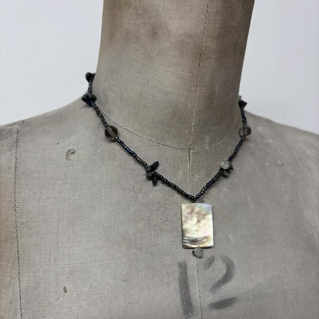 Pearl beaded crystal necklace
