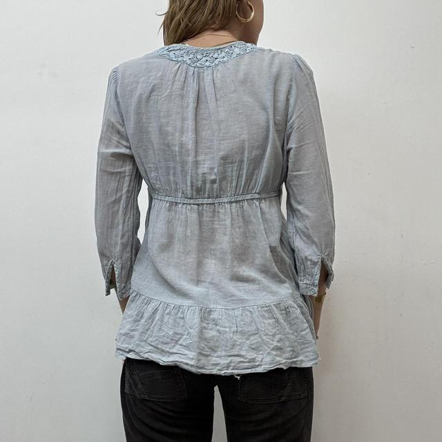 Vintage lace blue blouse