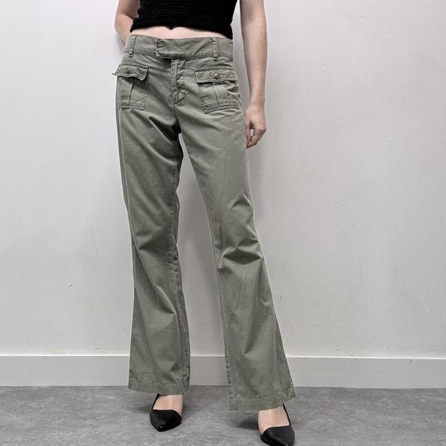 Khaki Ralph lauren cargo flared trousers