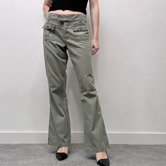 Khaki Ralph lauren cargo flared trousers