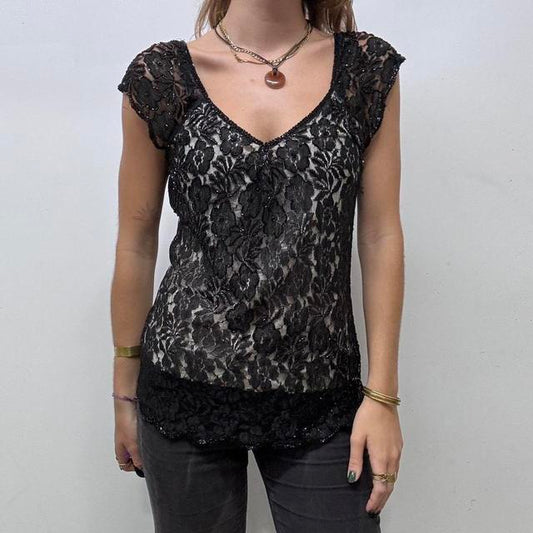 Vintage black lace top