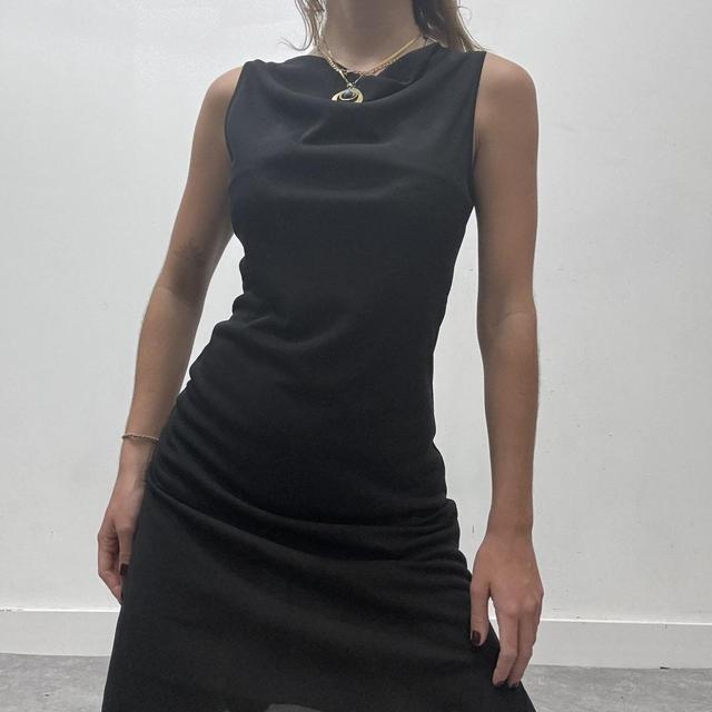 Vintage black mesh slouchy dress