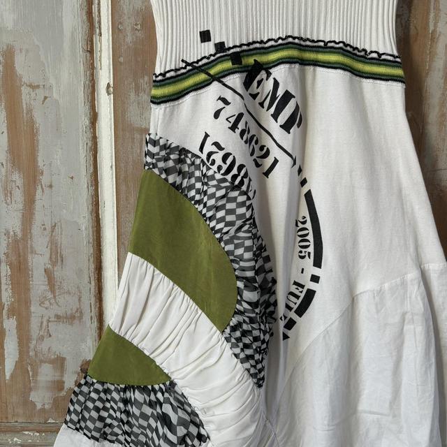 White graphic abstract dress