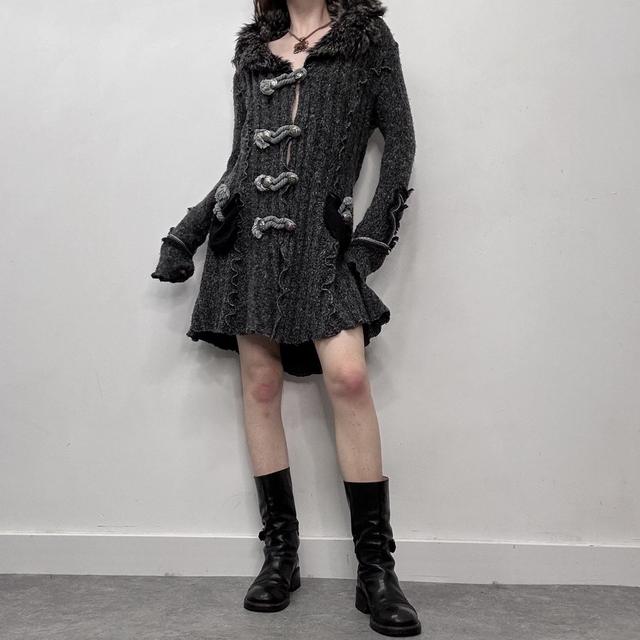 Grey knitted grunge fairy cardigan
