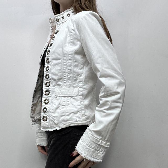 White flared eyelet jacket