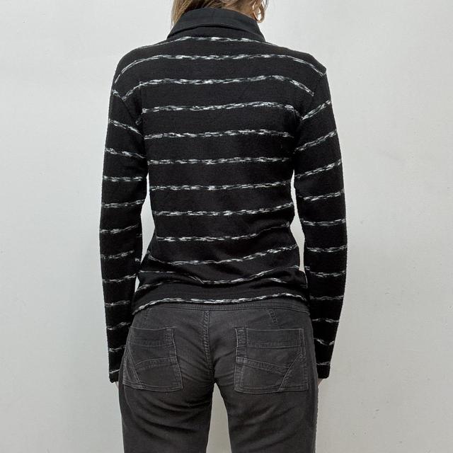 Pinstripe knitted shirt jumper