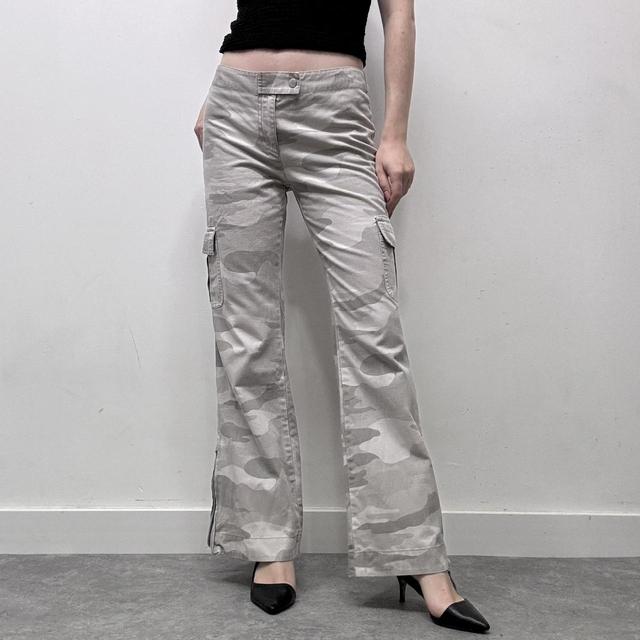 Camo print flared jeans