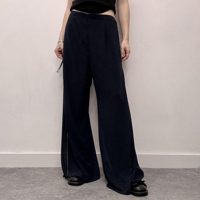 Sheer layered wide leg trousers