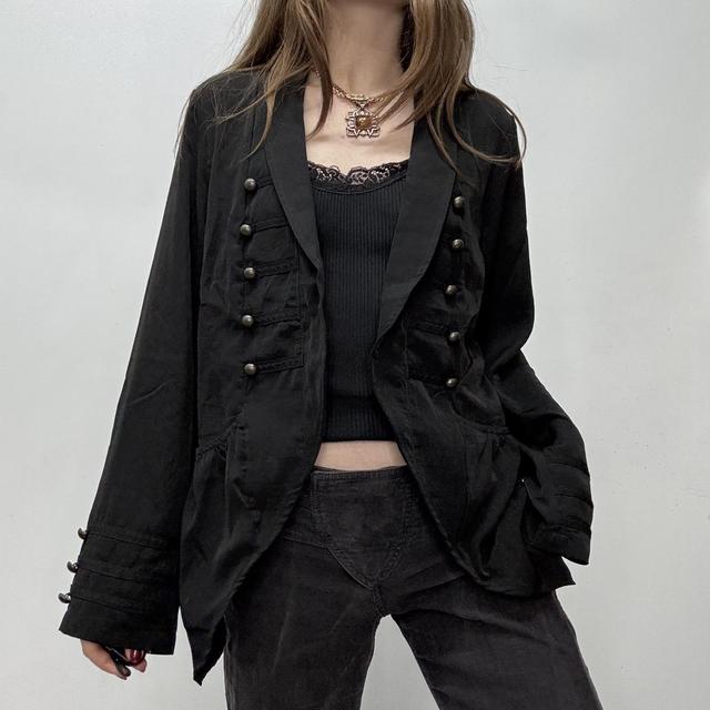 Black military fitted jacket blazer
