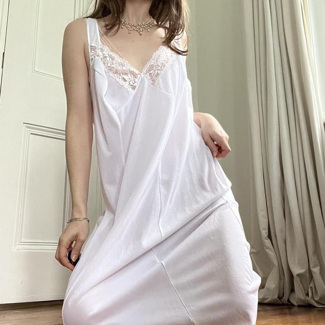 White lace slip dress