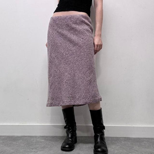 Pink tweed midi skirt