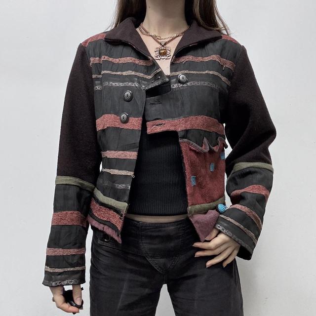 Flared hippie asymmetric jacket