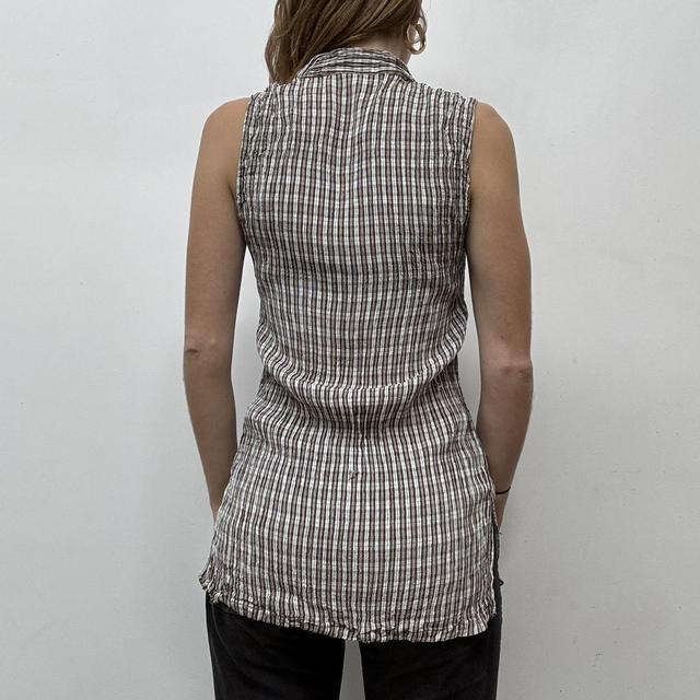Checked gingham crinkle shirt