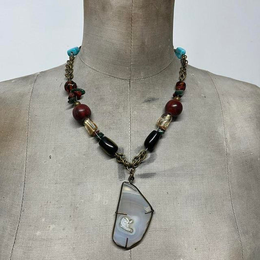 Chunky boho crystal necklace