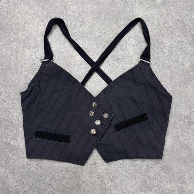 Cropped wrap waistcoat vest