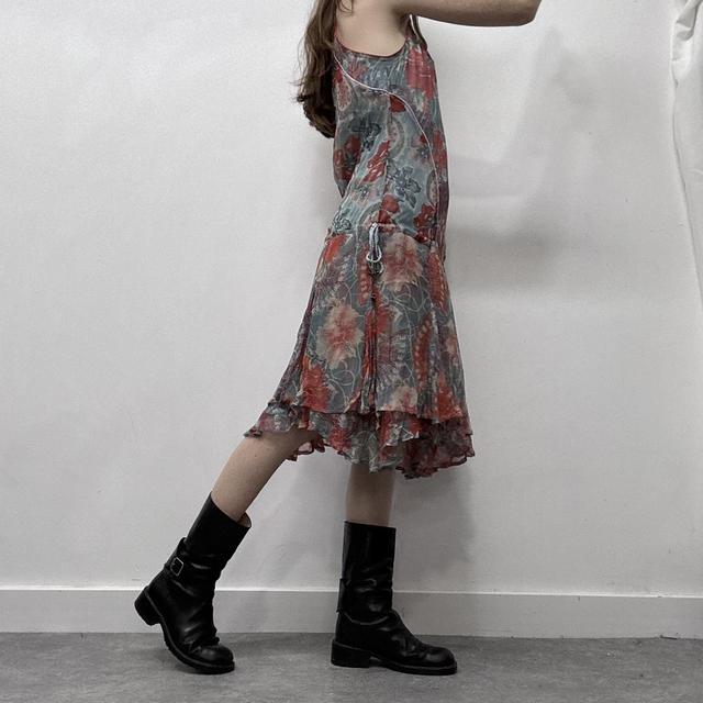Sheer floral paisley diesel ruffle dress