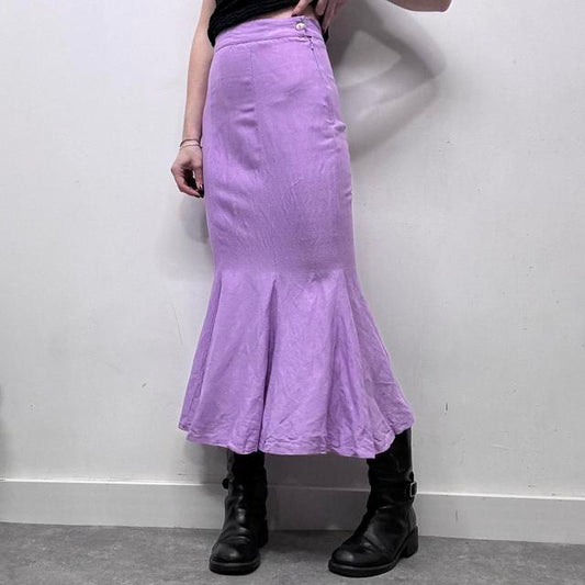 Fit and flare peplum maxi skirt