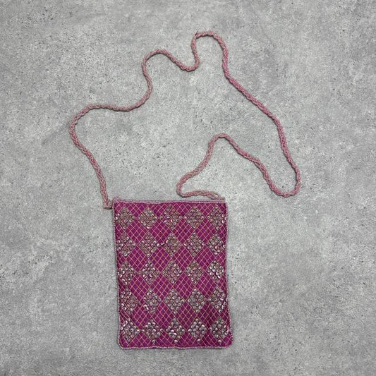 Pink beaded embelsihed bag