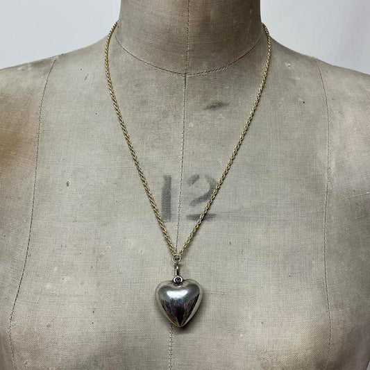 Silver bubble heart necklace