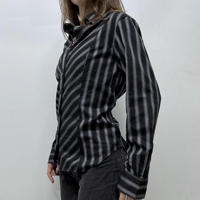 Office pinstripe flared grunge shirt