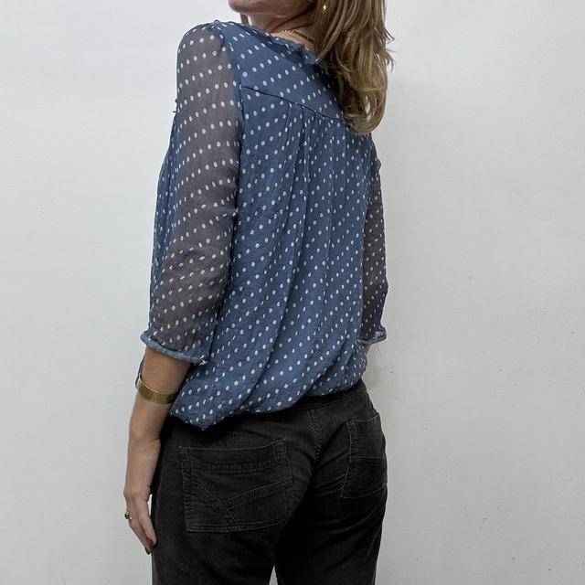 Vintage polka dot sheer silk blouse