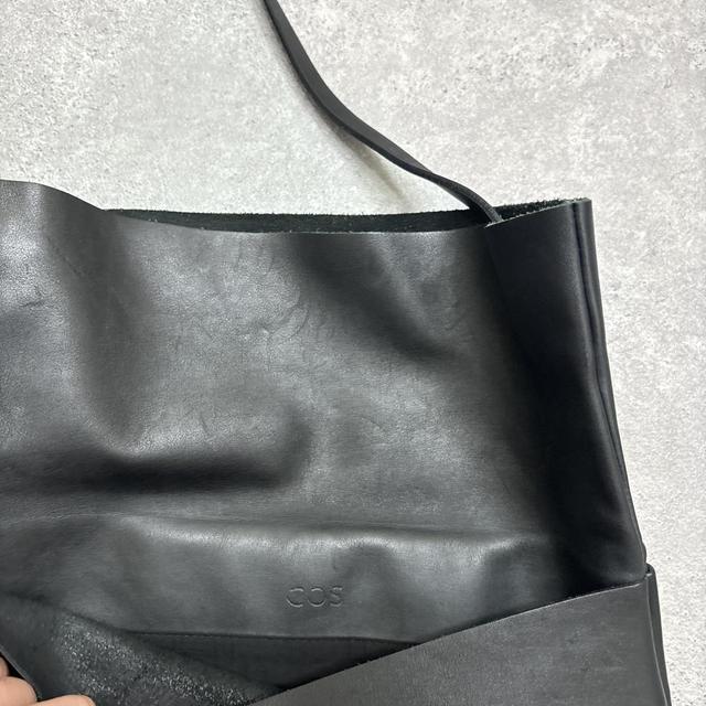 Black leather COS crossbody bag