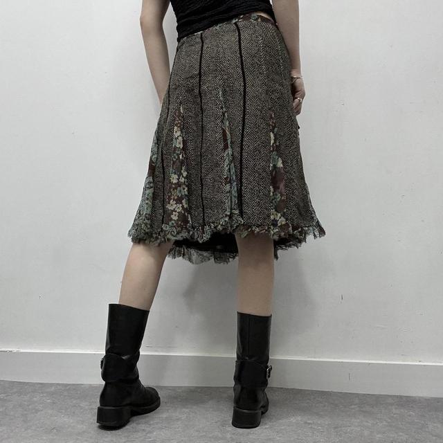 Fairy tweed flared midi skirt