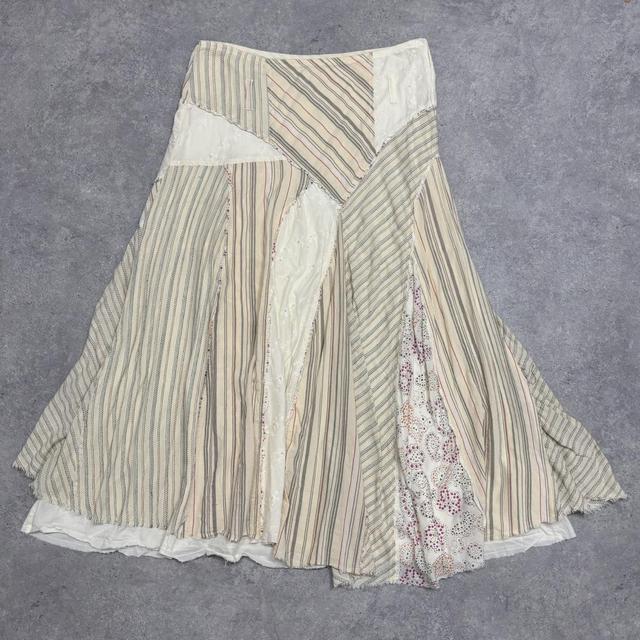 Pinstripe layered distressed maxi skirt