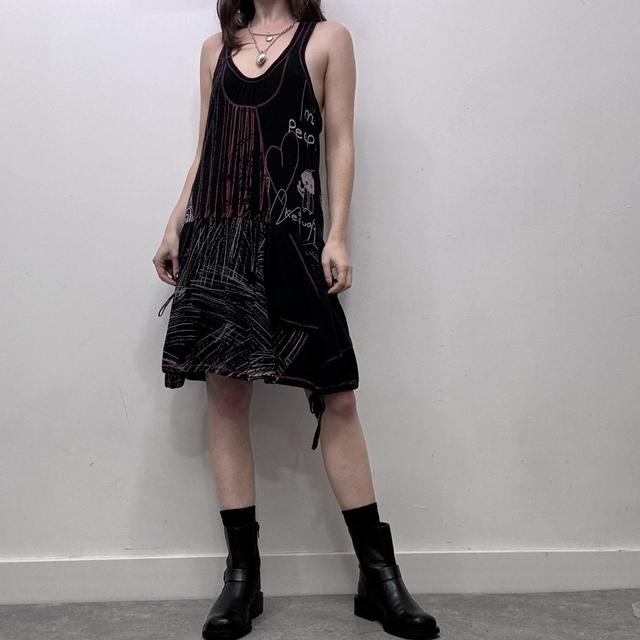 Black patterned abstract dress