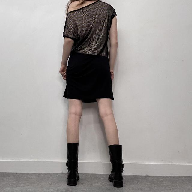 Slouchy mesh graphic layered dress