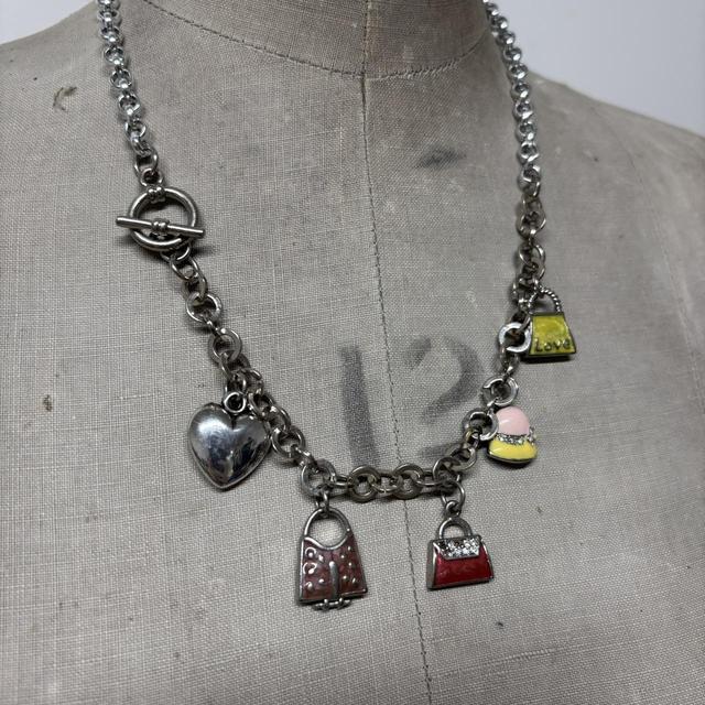 Silver heart  90s charm necklace