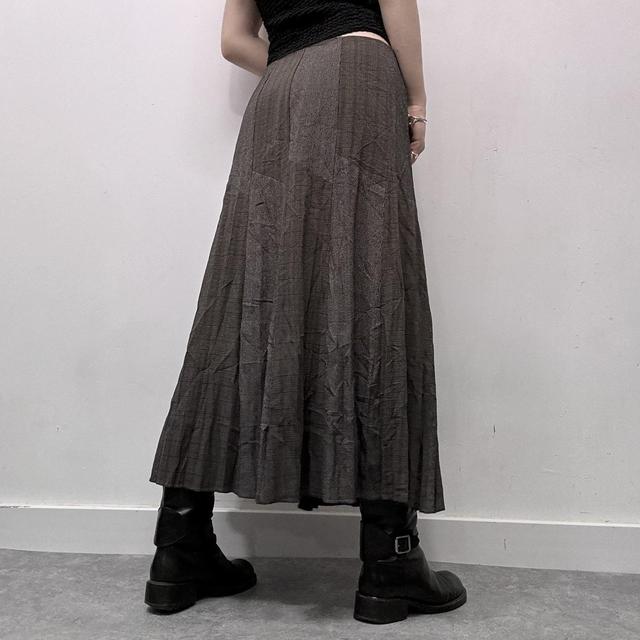 Grey pinstripe pleated pinstripe maxi skirt