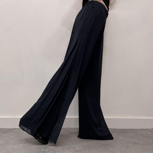 Sheer layered wide leg trousers