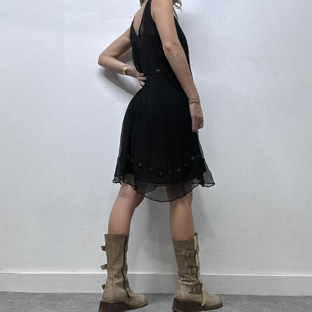 Sheer layered crinkle grunge dress