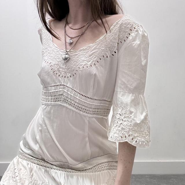 White cotton lace dress