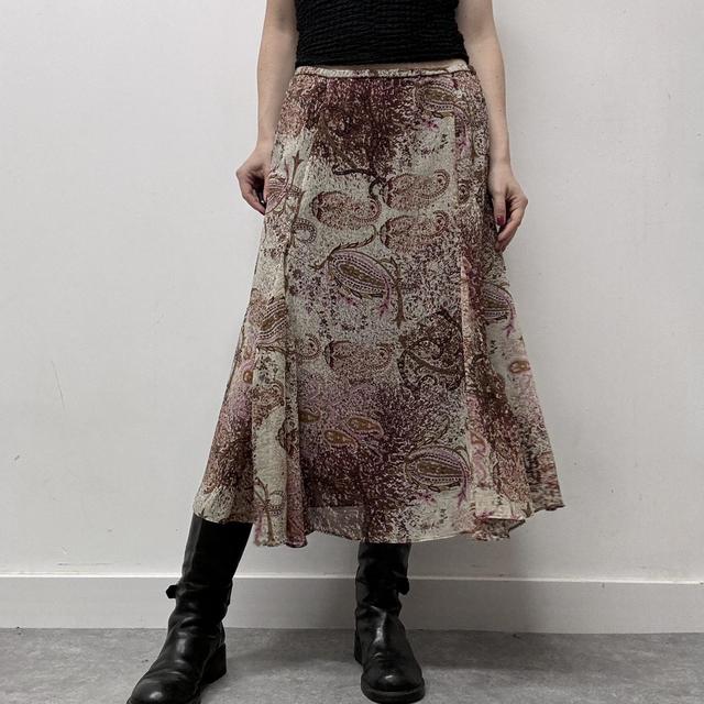 Paisley watercolour floaty midi skirt