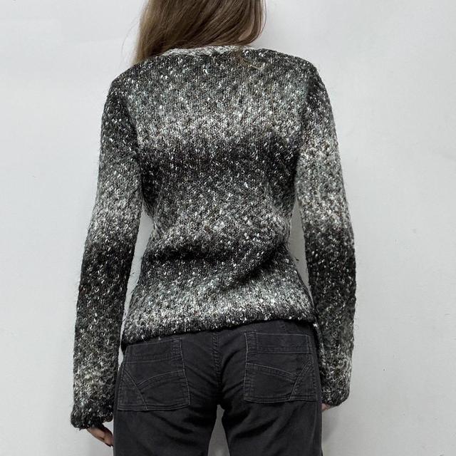 Asymmetric knitted flared jumper