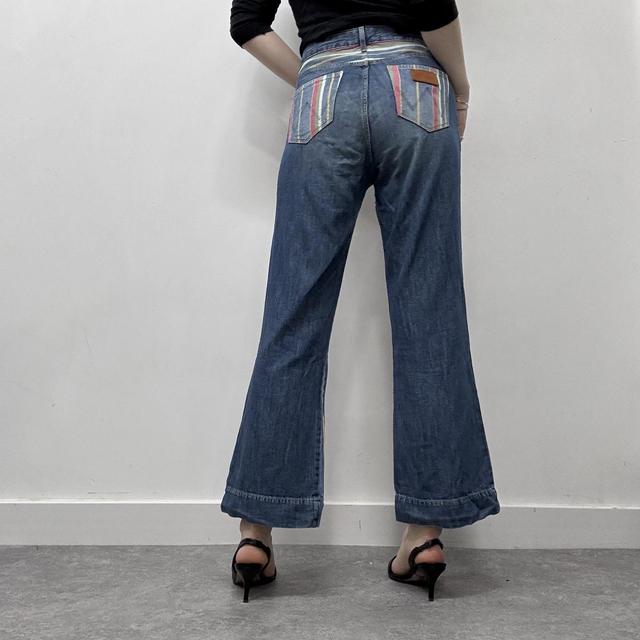 Pinstriped flared wrangler western jeans
