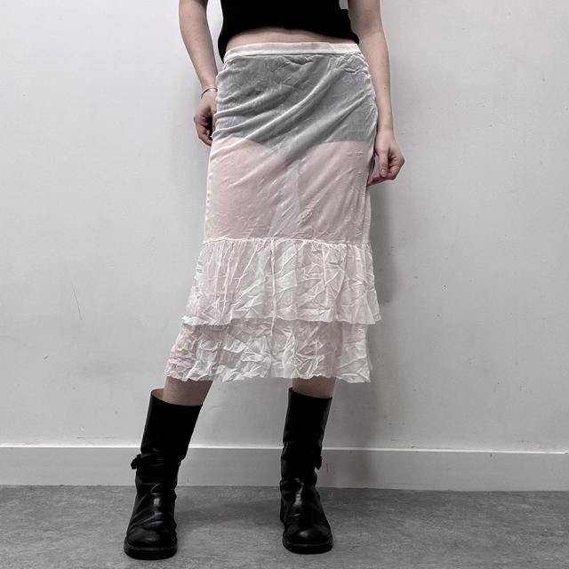 White lace sheer skirt