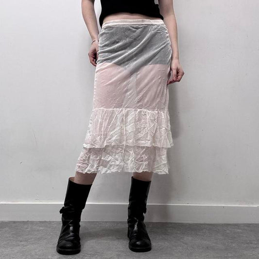 White lace sheer skirt