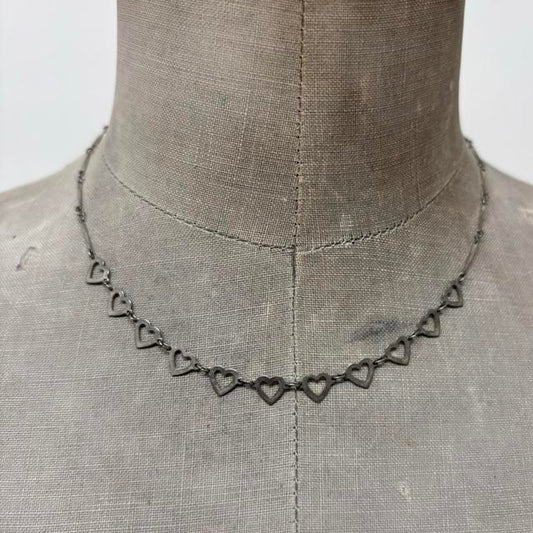 Silver heart chain necklace