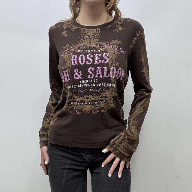 Brown graphic text top
