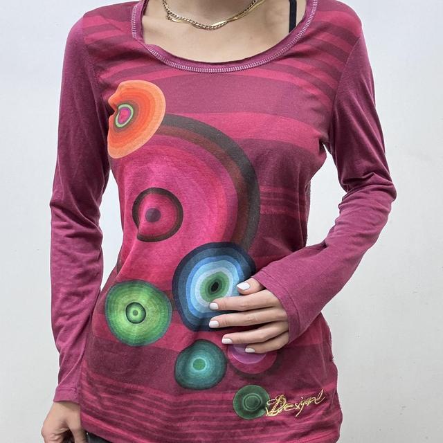 Graphic printed pink T-shirt