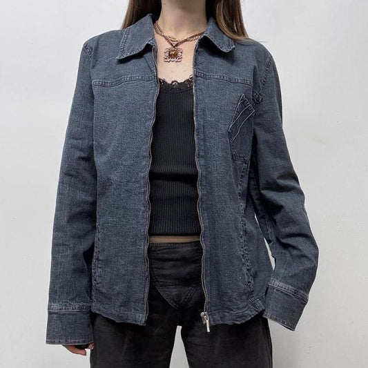 Dark denim zip up jacket
